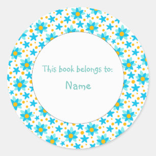 cute and colourful abstract floral design classic round sticker
