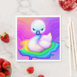 Cute and Colourful Baby Swan Napkin