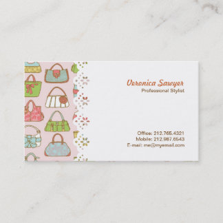 Cute and Colourful Bags Illustration Pattern Business Card
