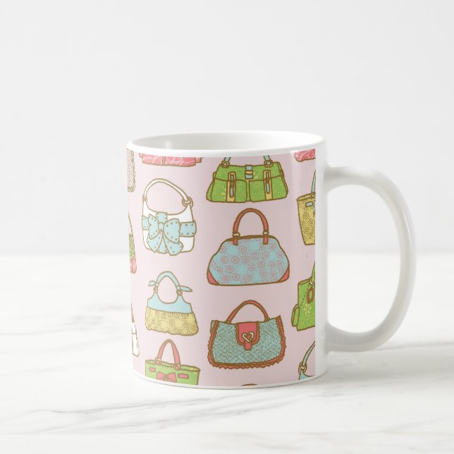 Cute and Colourful Bags Illustration Pattern Coffee Mug (Right)