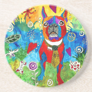 Cute and Colourful Boston Terrier Coaster