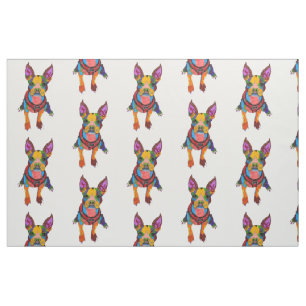 Cute and Colourful Boston Terrier Fabric