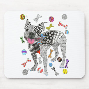 Cute and Colourful Boston Terrier Mousepad
