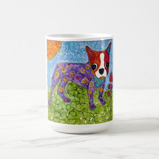Cute and Colourful Boston Terrier Mug (Center)