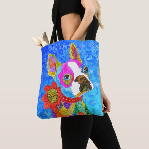 Cute and Colourful Boston Terrier Tote Bag