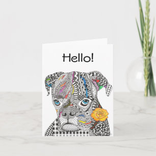 Cute and Colourful Boxer Dog Greeting Card