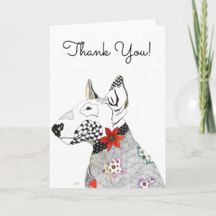 Cute and Colourful Bull Terrier Greeting Card