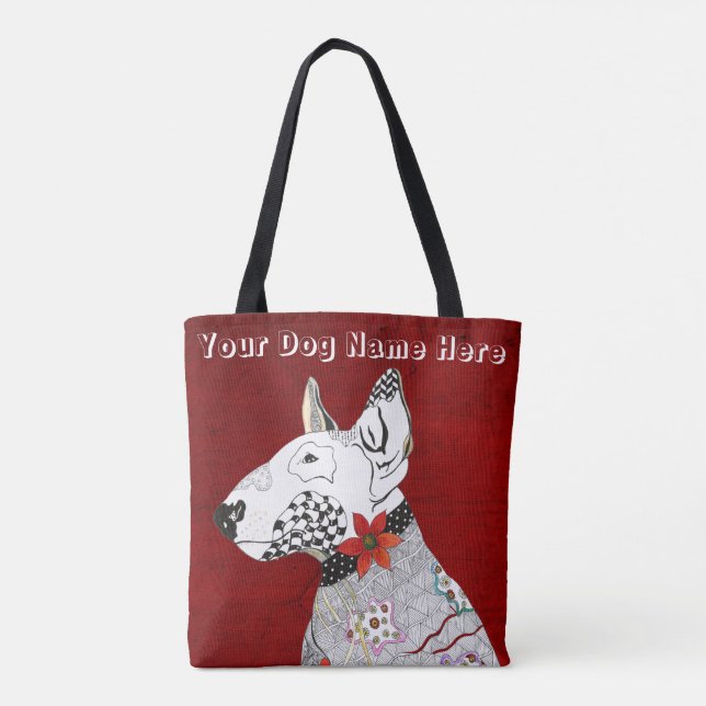 Cute and Colourful Bull Terrier Tote Bag (Back)