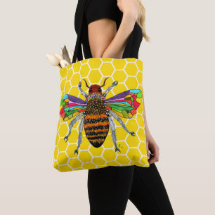 Cute and Colourful Bumble Bee Tote Bag