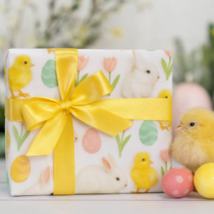 Cute and Colourful Bunny Chicken & Easter Eggs  Wrapping Paper