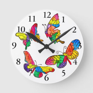Cute and Colourful Butterfly Clock