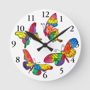 Cute and Colourful Butterfly Clock