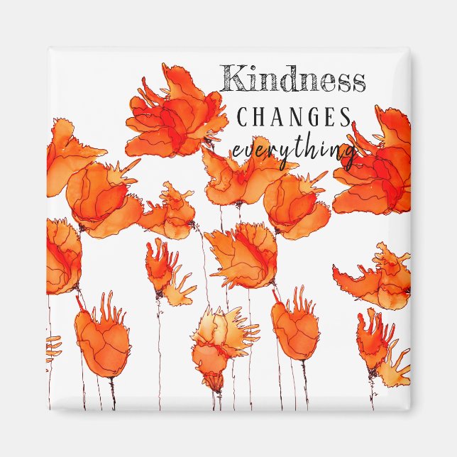 Cute and Colourful California Poppies Magnet 2"x2" (Front)