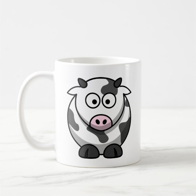 Cute and colourful Cartoon Dairy Cow. Coffee Mug (Left)