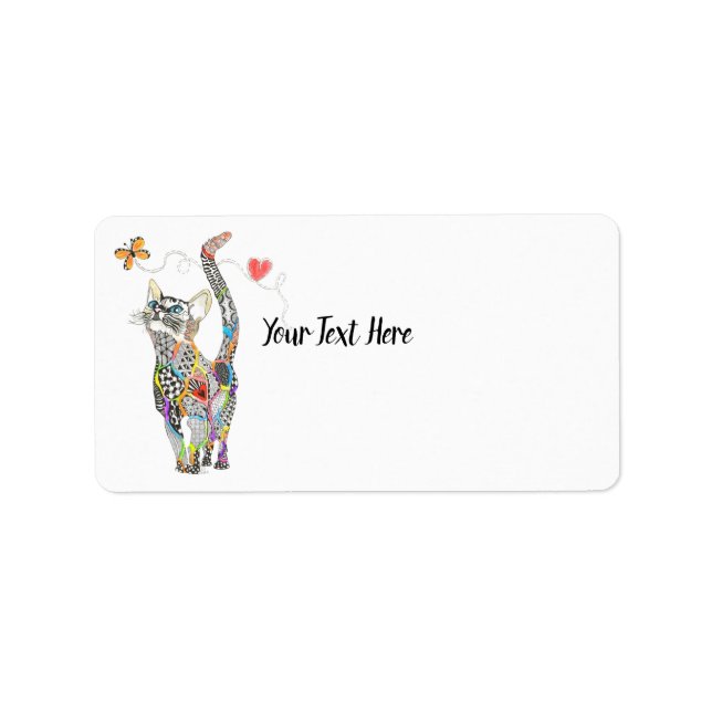 Cute and Colourful Cat Address Label (Front)