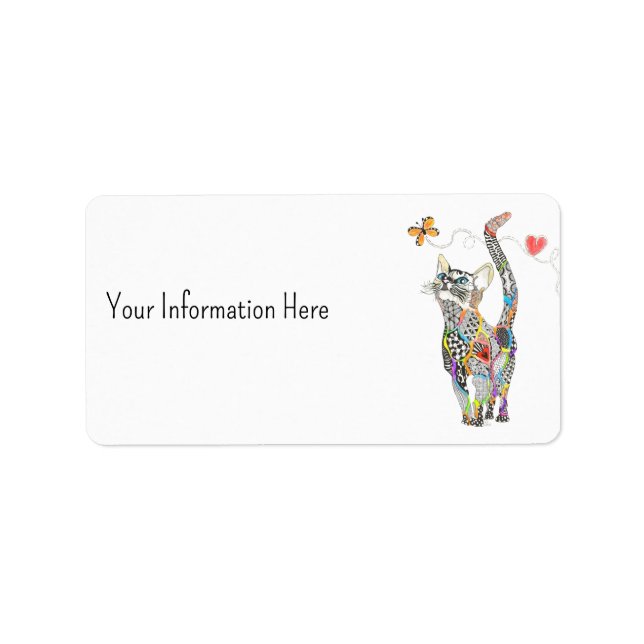 Cute and Colourful Cat Address Label (Front)