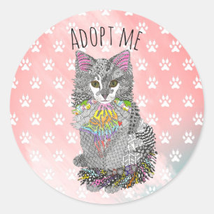 Cute and Colourful Cat Adopt Me Sticker