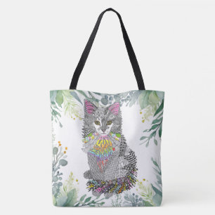 Cute and Colourful Cat Kitten Tote Bag
