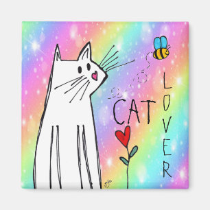 Cute and Colourful Cat Lover Magnet