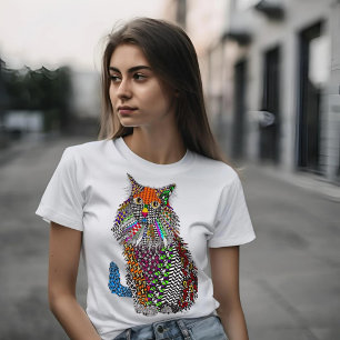 Cute and Colourful Cat T-shirt