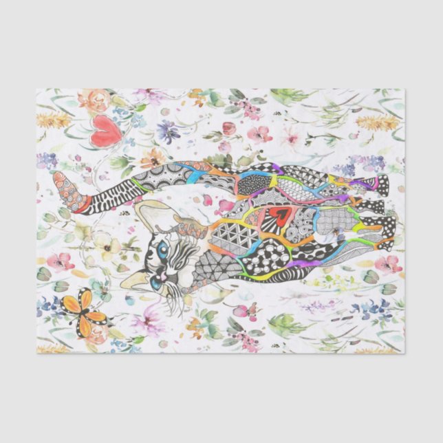 Cute and Colourful Cat Tissue Paper (Front)