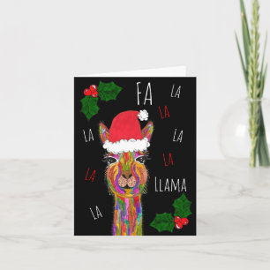 Cute and Colourful Christmas Llama Greeting Card