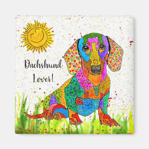 Cute and Colourful Dachshund Magnet 2"