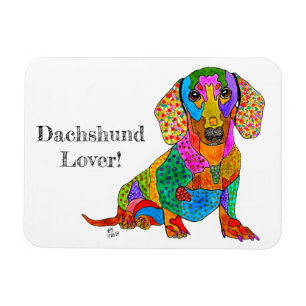 Cute and Colourful Dachshund Magnet 3" x 4"