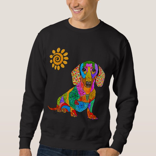 Cute and Colourful Dachshund Sweatshirt (Front)