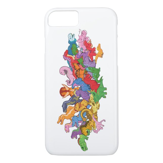 Cute and Colourful Dinosaurs Case-Mate iPhone Case (Back)