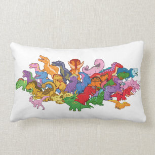 Cute and Colourful Dinosaurs Lumbar Cushion