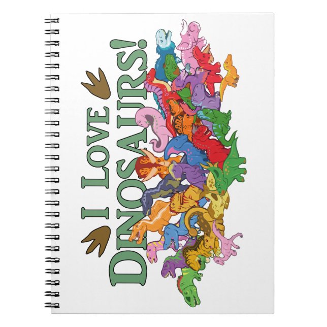 Cute and Colourful Dinosaurs Notebook (Front)