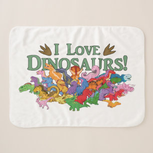 Cute and Colourful Dinosaurs Sherpa Blanket