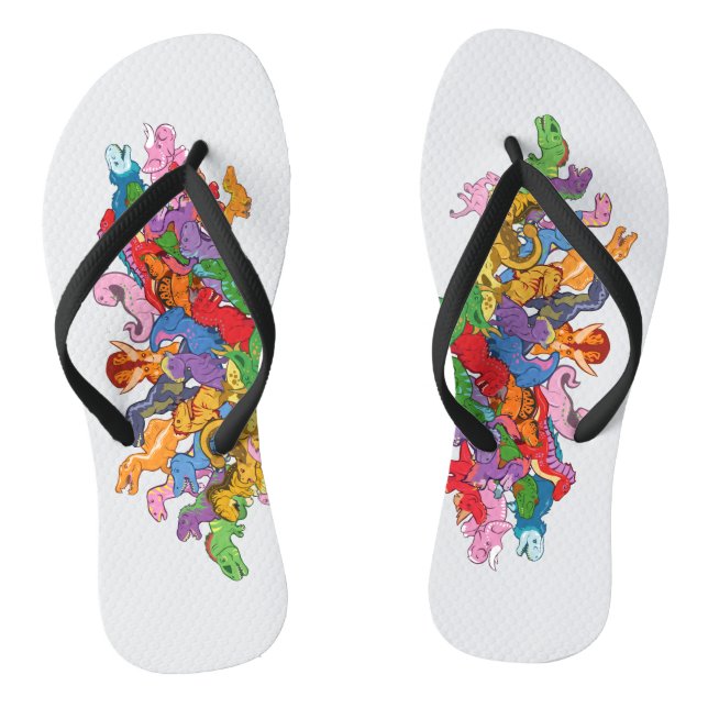 Cute and Colourful Dinosaurs Thongs (Footbed)