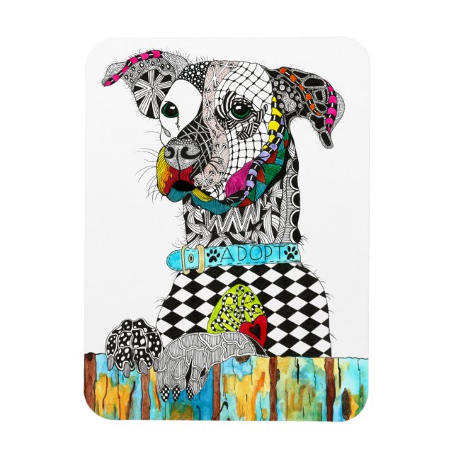 Cute and Colourful Dog Magnet 3"x4" (Vertical)