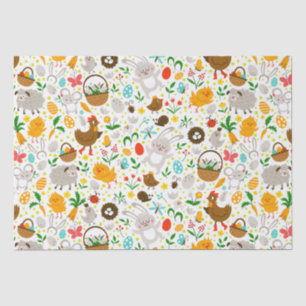 Cute and Colourful Easter Symbols Seamless Pattern Tissue Paper