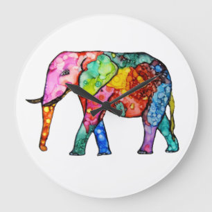 Cute and Colourful Elephant Clock