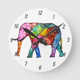 Cute and Colourful Elephant Clock