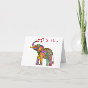 Cute and Colourful Elephant Greeting Card