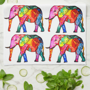 Cute and Colourful Elephant Kitchen Towel