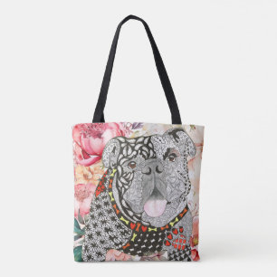 Cute and Colourful English Bulldog Tote Bag