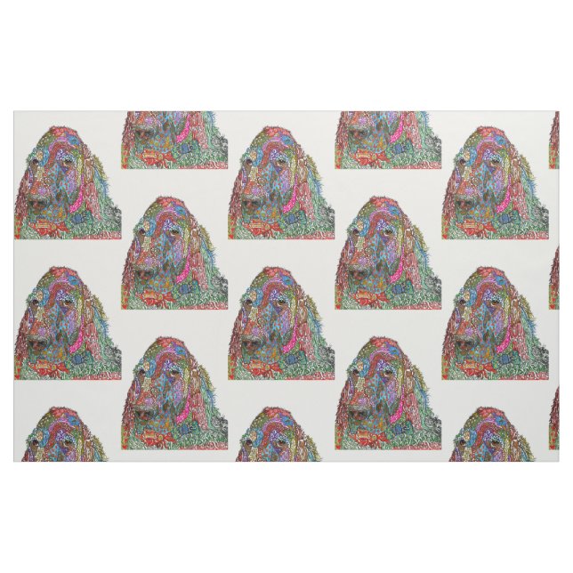 Cute and Colourful English Setter Fabric (Fat Quarter)