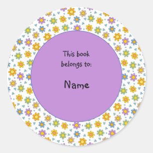 cute and colourful flower and dots classic round sticker