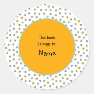 cute and colourful flower classic round sticker