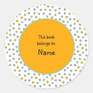 cute and colourful flower classic round sticker