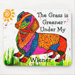 Cute and Colourful Funny Dachshund Mouse Pad