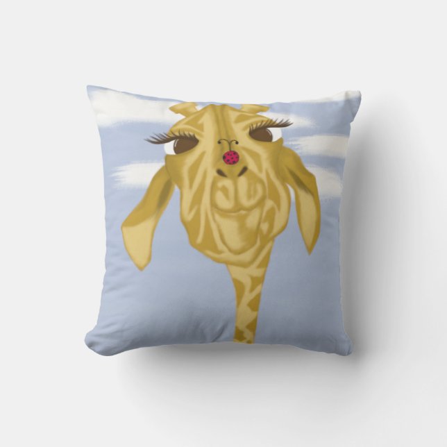 Cute And Colourful Giraffe Cushion (Front)