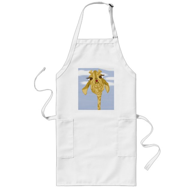 Cute And Colourful Giraffe Long Apron (Front)