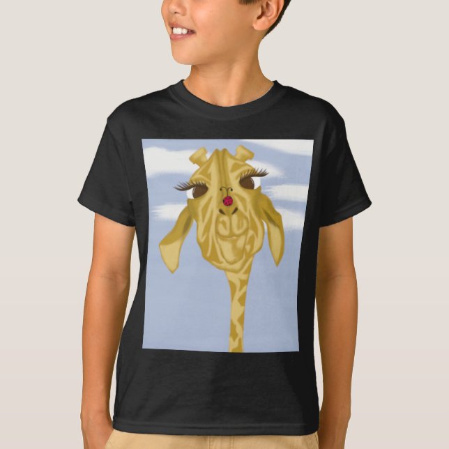 Cute And Colourful Giraffe T-Shirt (Front)