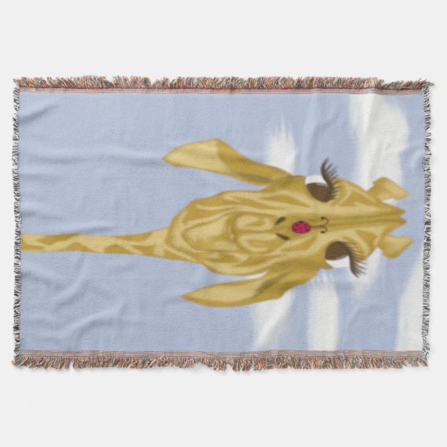 Cute And Colourful Giraffe Throw Blanket (Front)